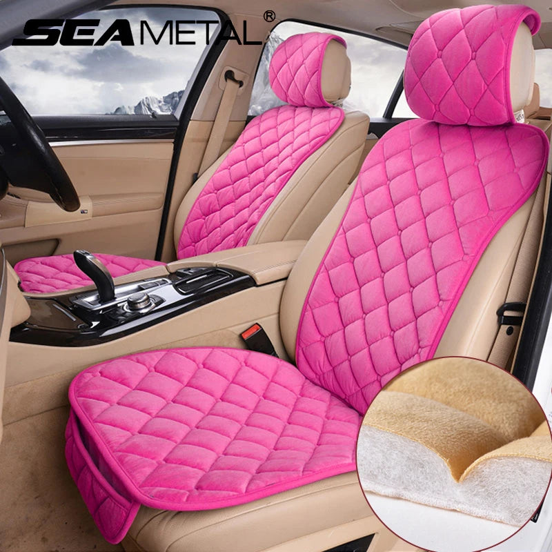 Housse de siège auto SEAMETAL – Peluche chaude et douce, antidérapante, 3 saisons