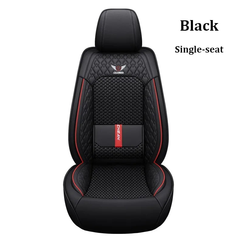 Coussin de siège auto ergonomique – Cuir Nappa & Soie Glacée, Toutes Saisons