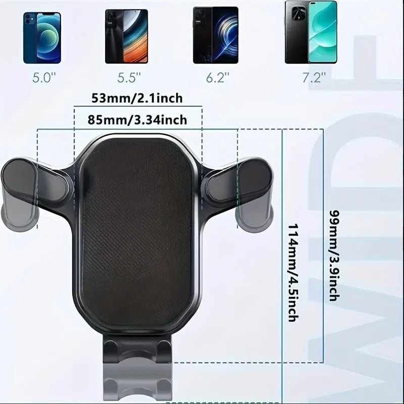Support téléphone voiture – Pince grille d'aération, universel, rotation 360°