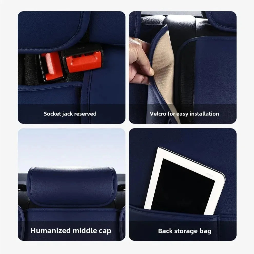 Coussin de siège auto ergonomique – Cuir Nappa & Soie Glacée, Toutes Saisons