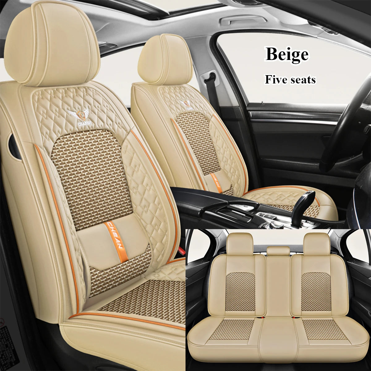 Coussin de siège auto ergonomique – Cuir Nappa & Soie Glacée, Toutes Saisons