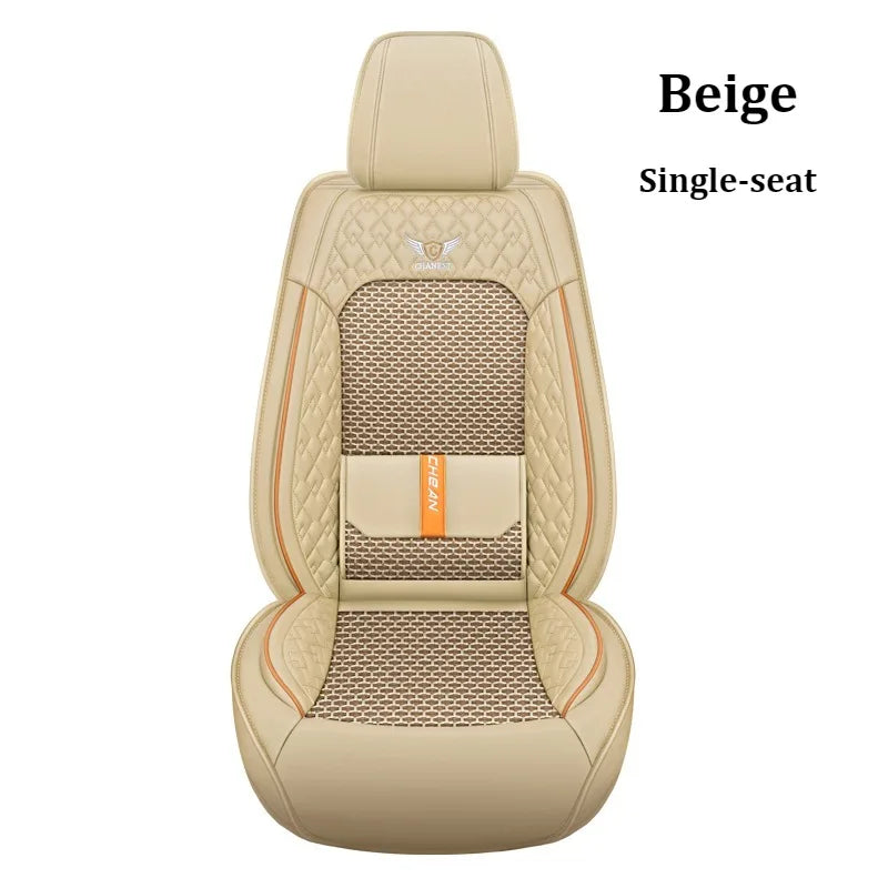 Coussin de siège auto ergonomique – Cuir Nappa & Soie Glacée, Toutes Saisons