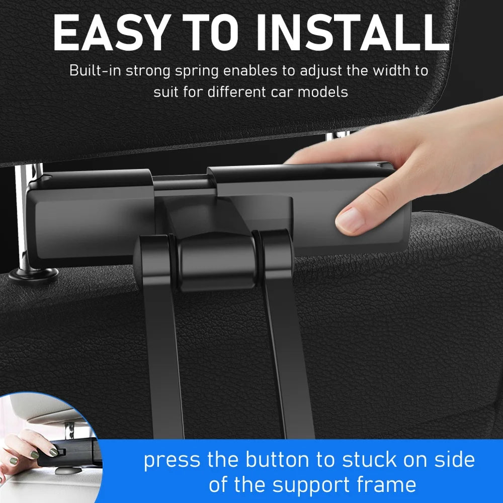 Support téléphone et tablette appui-tête voiture – Télescopique, réglable 360°, universel