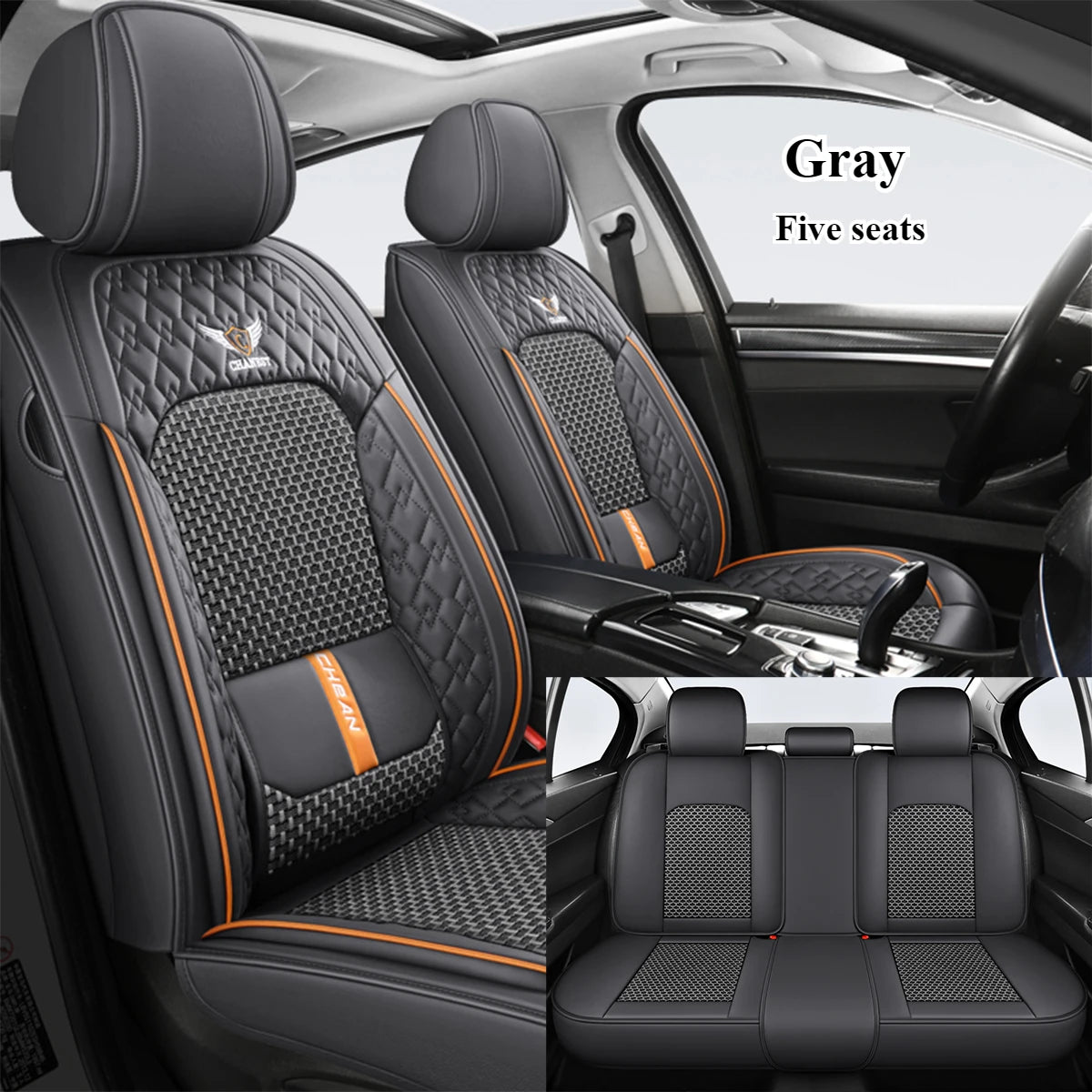 Coussin de siège auto ergonomique – Cuir Nappa & Soie Glacée, Toutes Saisons