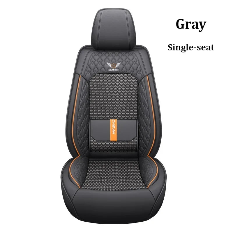 Coussin de siège auto ergonomique – Cuir Nappa & Soie Glacée, Toutes Saisons