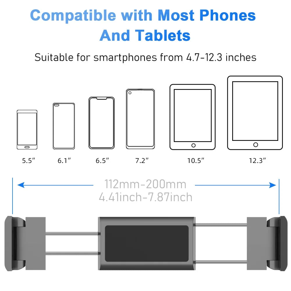 Support téléphone et tablette appui-tête voiture – Télescopique, réglable 360°, universel