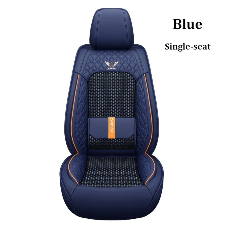 Coussin de siège auto ergonomique – Cuir Nappa & Soie Glacée, Toutes Saisons