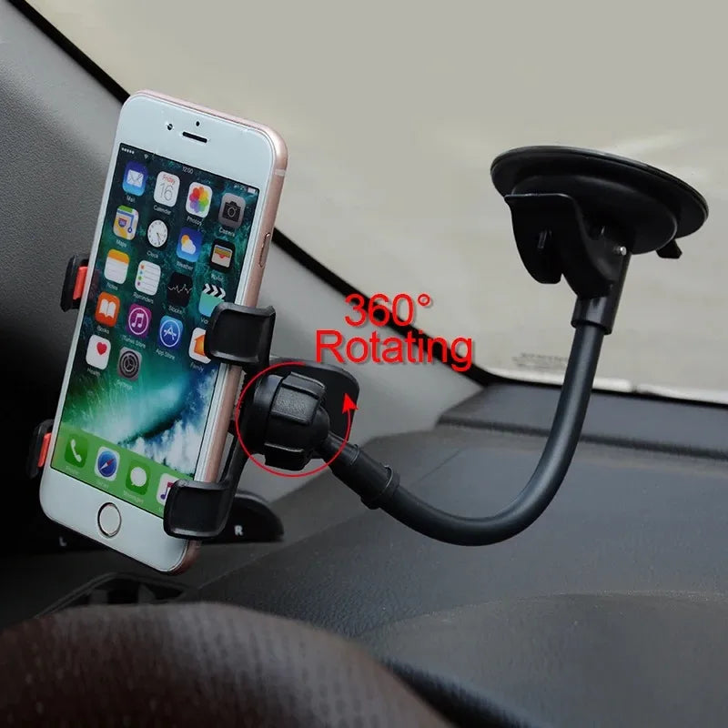 Support téléphone voiture universel flexible 360° – Tableau de bord et pare-brise