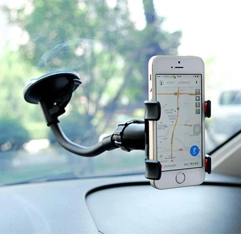 Support téléphone voiture universel flexible 360° – Tableau de bord et pare-brise